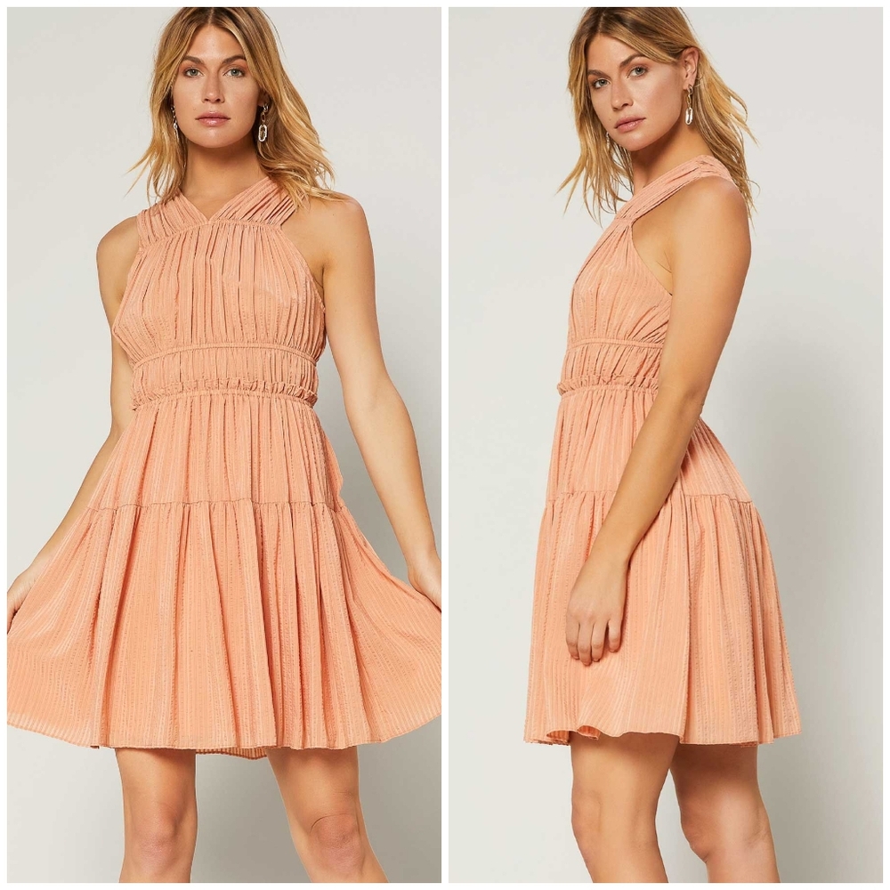 CURRENT AIR Anthro Gorgeous Vintage Apricot Short Dress - Picture 8 of 9